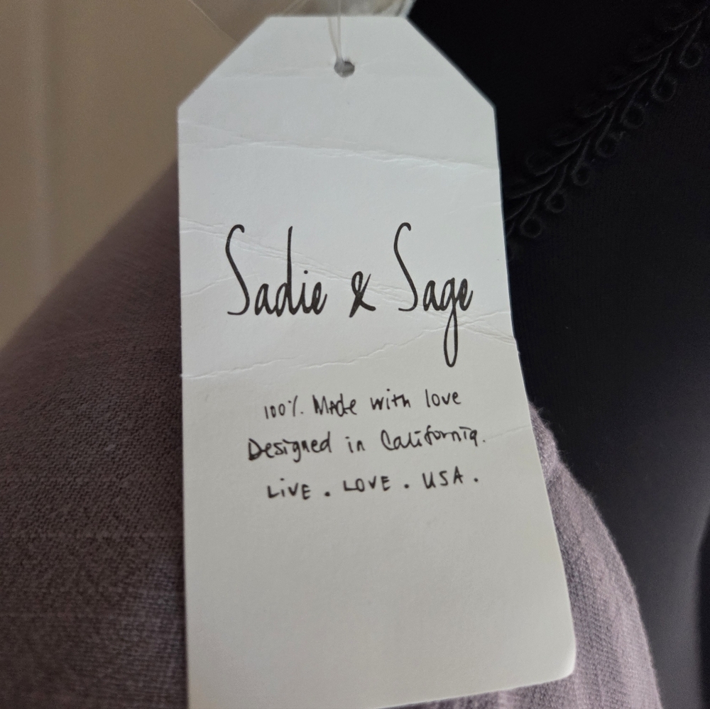 Sadie & Sage Slate Button-Down Mini Dress W/Belt Linen Blend Spring Summer Large - Picture 10 of 11